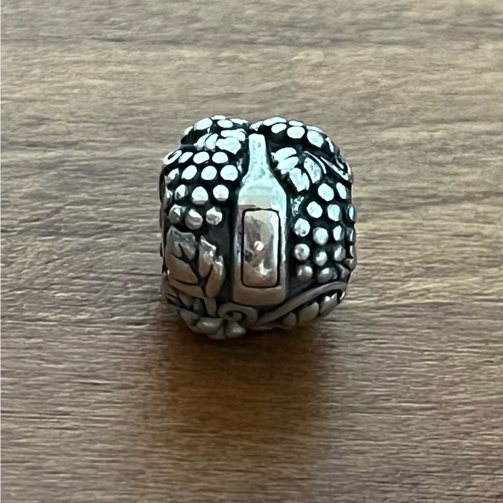 Retired Pandora Sterling wine Charm